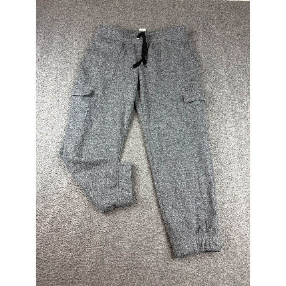 Calvin Klein Cargo Joggers Women's XL Gray Fleece Drawstring Sweatpants